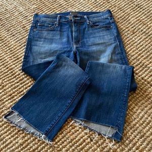 Mother insider crop step fray jeans